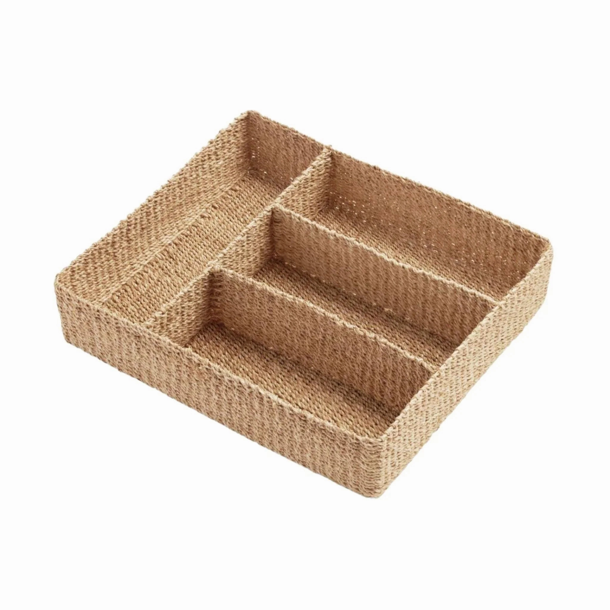 Natural Abaca Fiber Flatware Tray