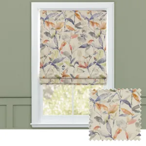 Naura Printed Cotton Made to Measure Roman Blinds Clementine Natural chic floor carpet  