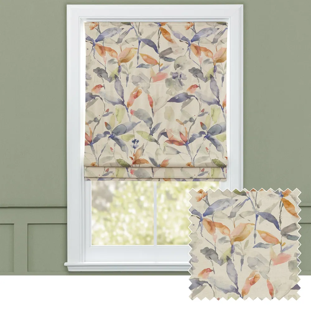 Naura Printed Cotton Made to Measure Roman Blinds Clementine Natural chic floor carpet  