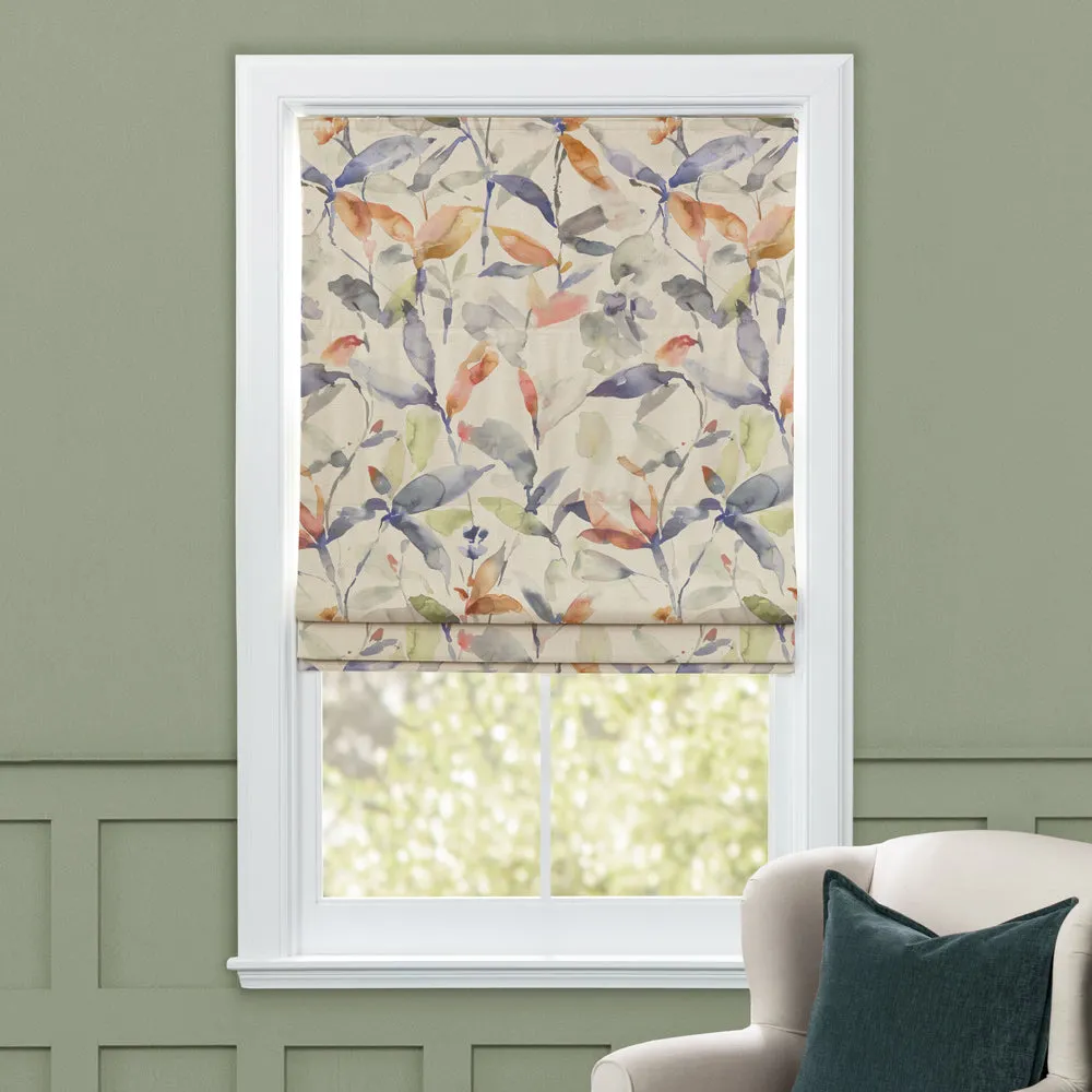 Naura Printed Cotton Made to Measure Roman Blinds Clementine Natural