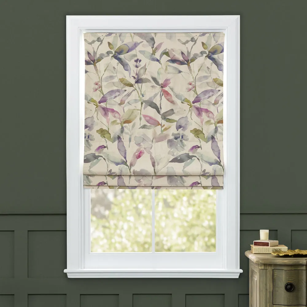 Naura Printed Cotton Made to Measure Roman Blinds Fig Natural
