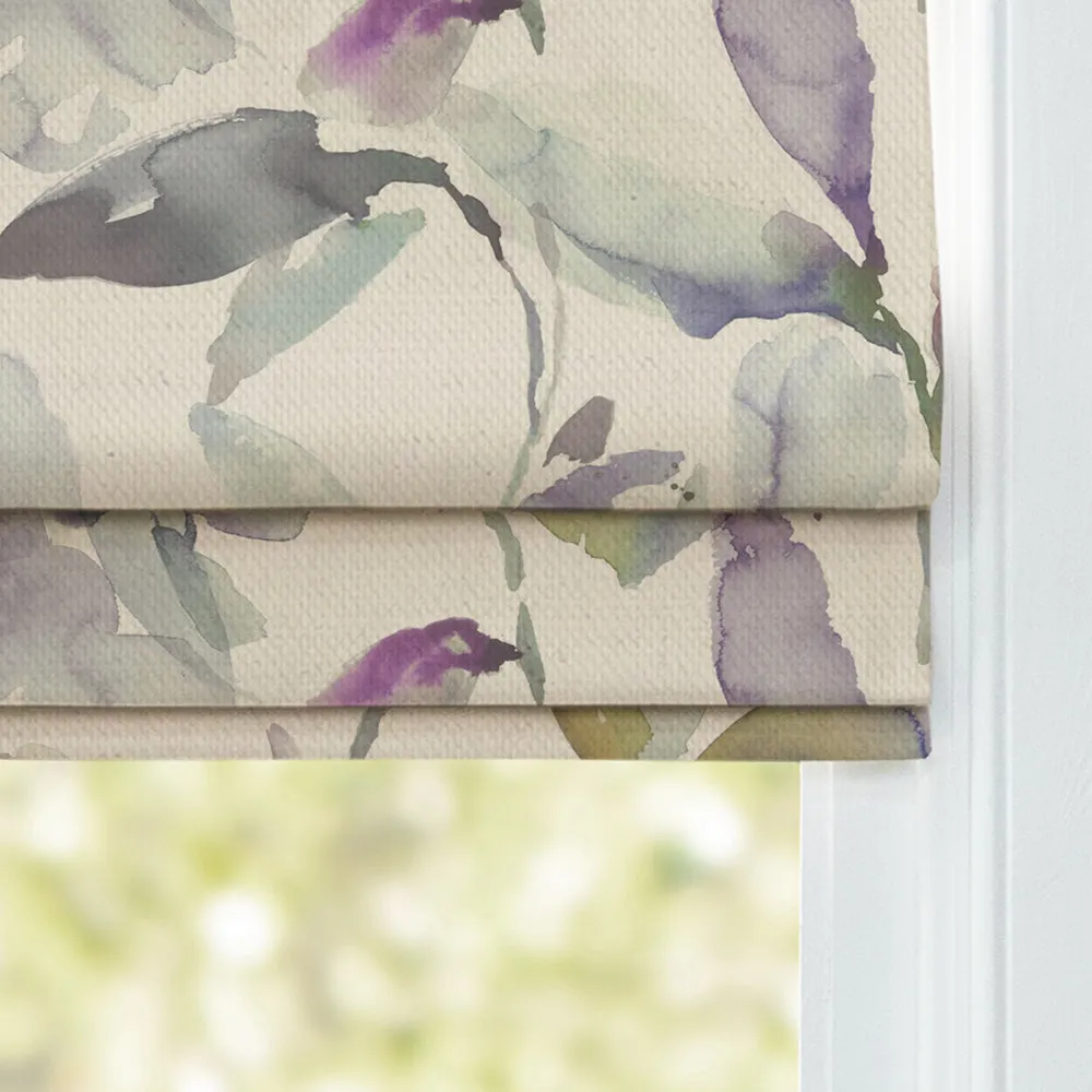 Naura Printed Cotton Made to Measure Roman Blinds Fig Natural