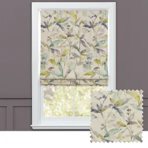 Naura Printed Cotton Made to Measure Roman Blinds Lemon Natural chic floor carpet  