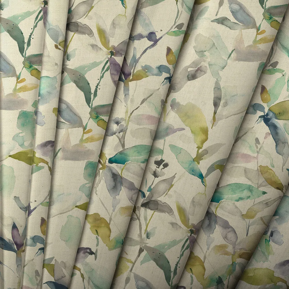 Naura Printed Cotton Made to Measure Roman Blinds Lemon Natural