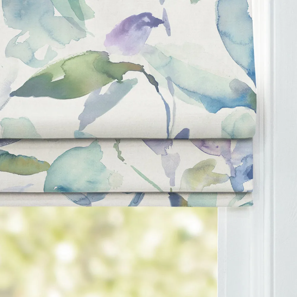 Naura Printed Cotton Made to Measure Roman Blinds Pacific