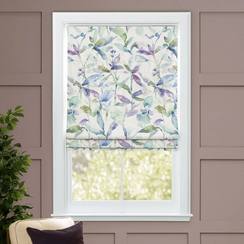 Naura Printed Cotton Made to Measure Roman Blinds Pacific