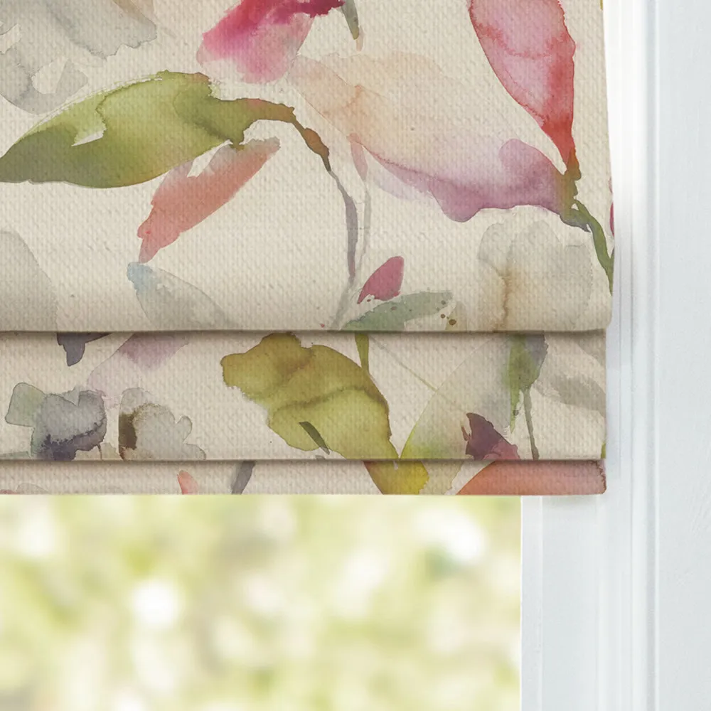 Naura Printed Cotton Made to Measure Roman Blinds Poppy Natural