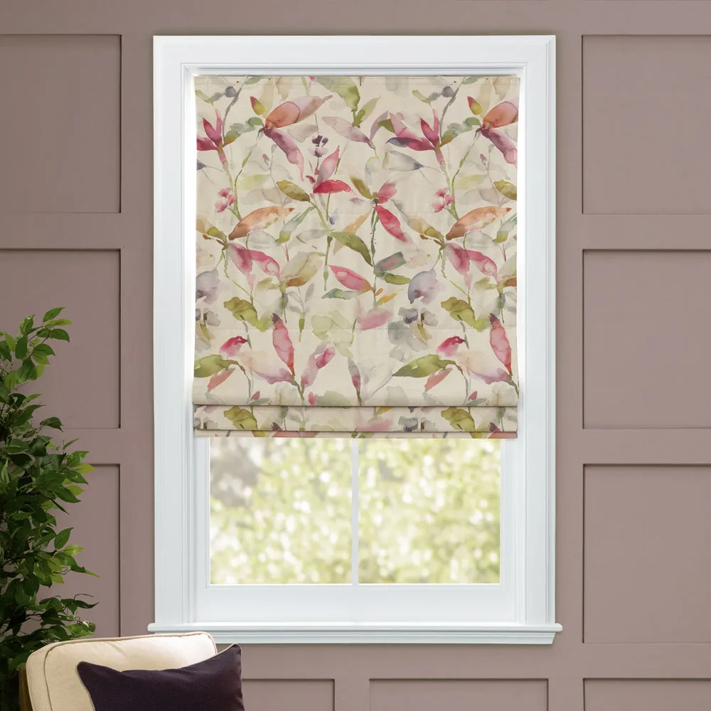 Naura Printed Cotton Made to Measure Roman Blinds Poppy Natural