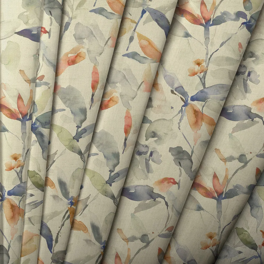 Naura Printed Made to Measure Curtains Clementine Natural