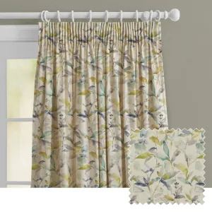 Naura Printed Made to Measure Curtains Lemon Natural chic floor carpet  