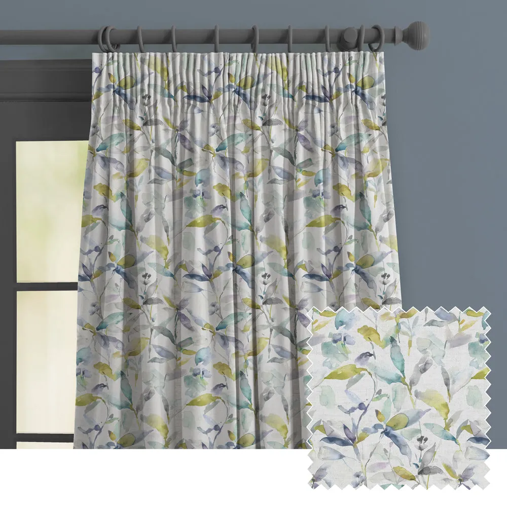 Naura Printed Made to Measure Curtains Lemon chic floor carpet  