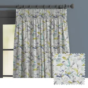 Naura Printed Made to Measure Curtains Lemon chic floor carpet  
