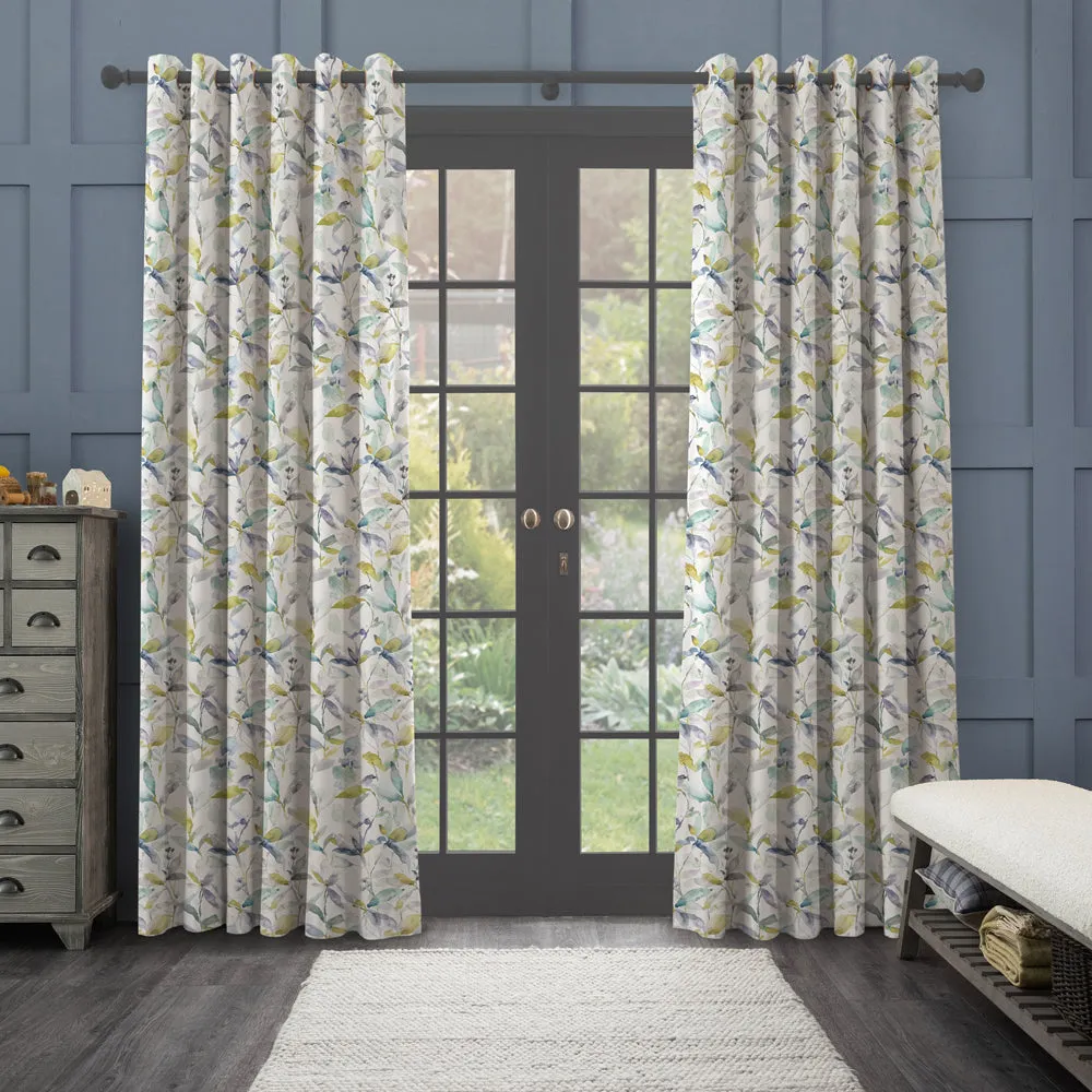 Naura Printed Made to Measure Curtains Lemon
