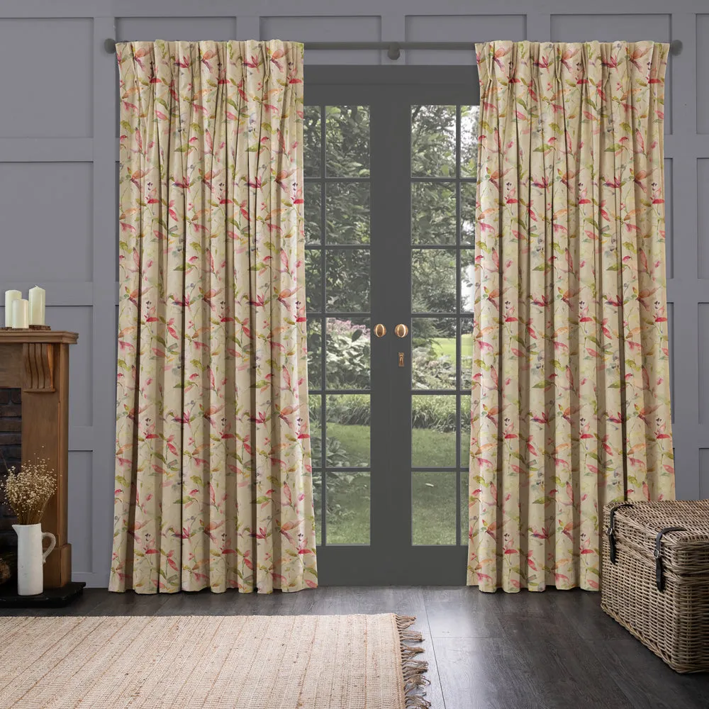 Naura Printed Made to Measure Curtains Poppy Natural