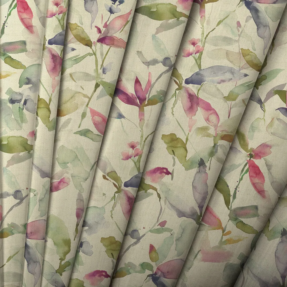 Naura Printed Made to Measure Curtains Summer Natural