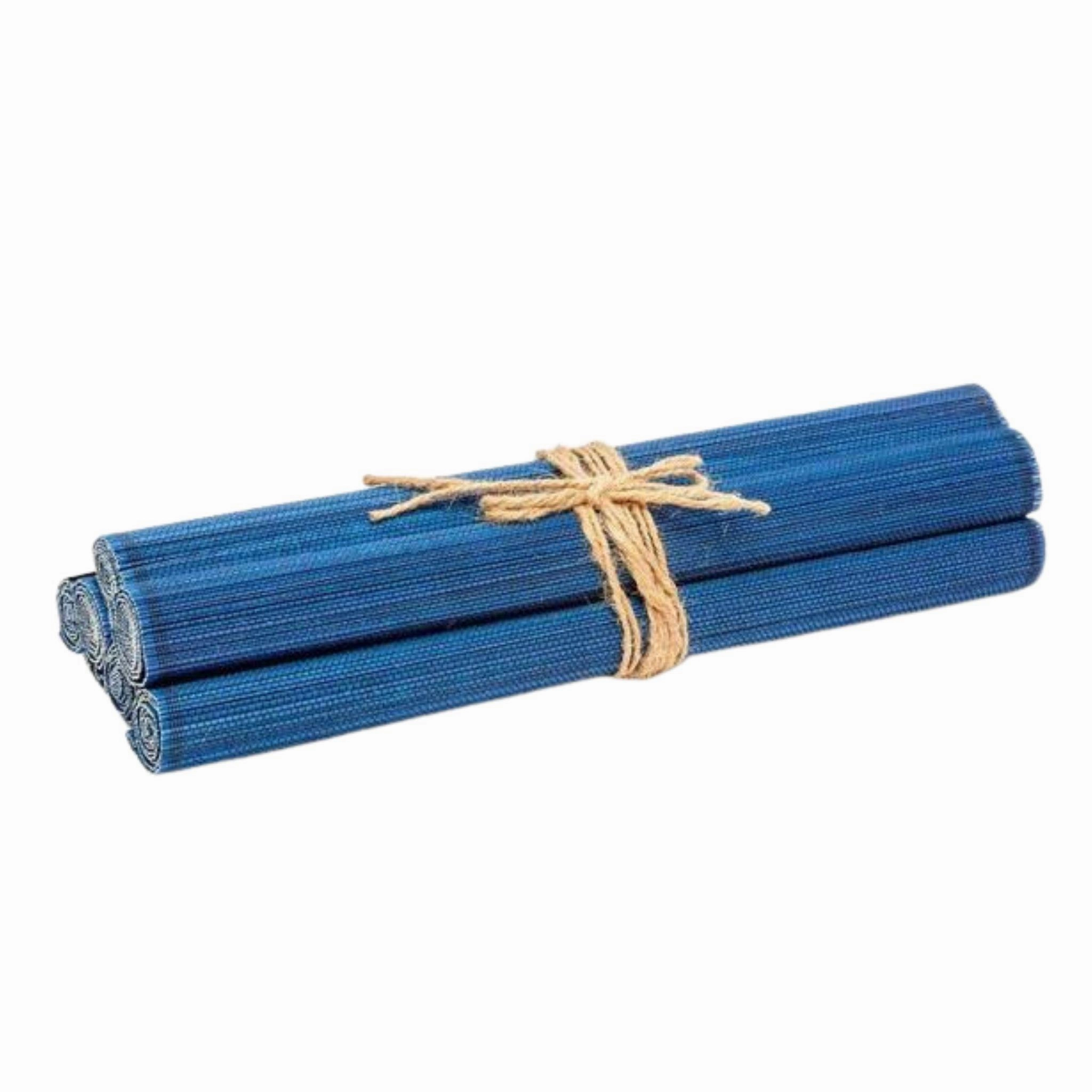 Navy Blue Hand Woven Bamboo Placemats