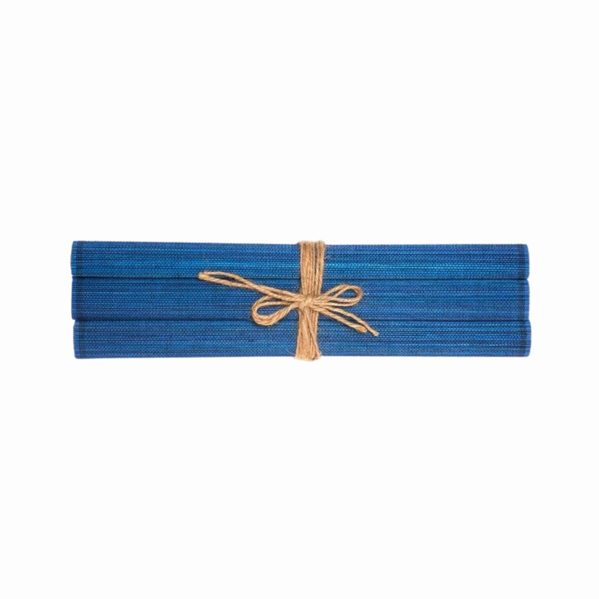 Navy Blue Hand Woven Bamboo Placemats