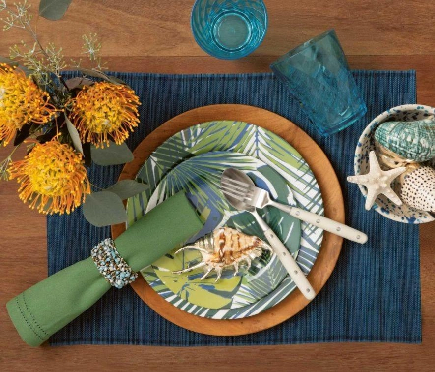 Navy Blue Hand Woven Bamboo Placemats