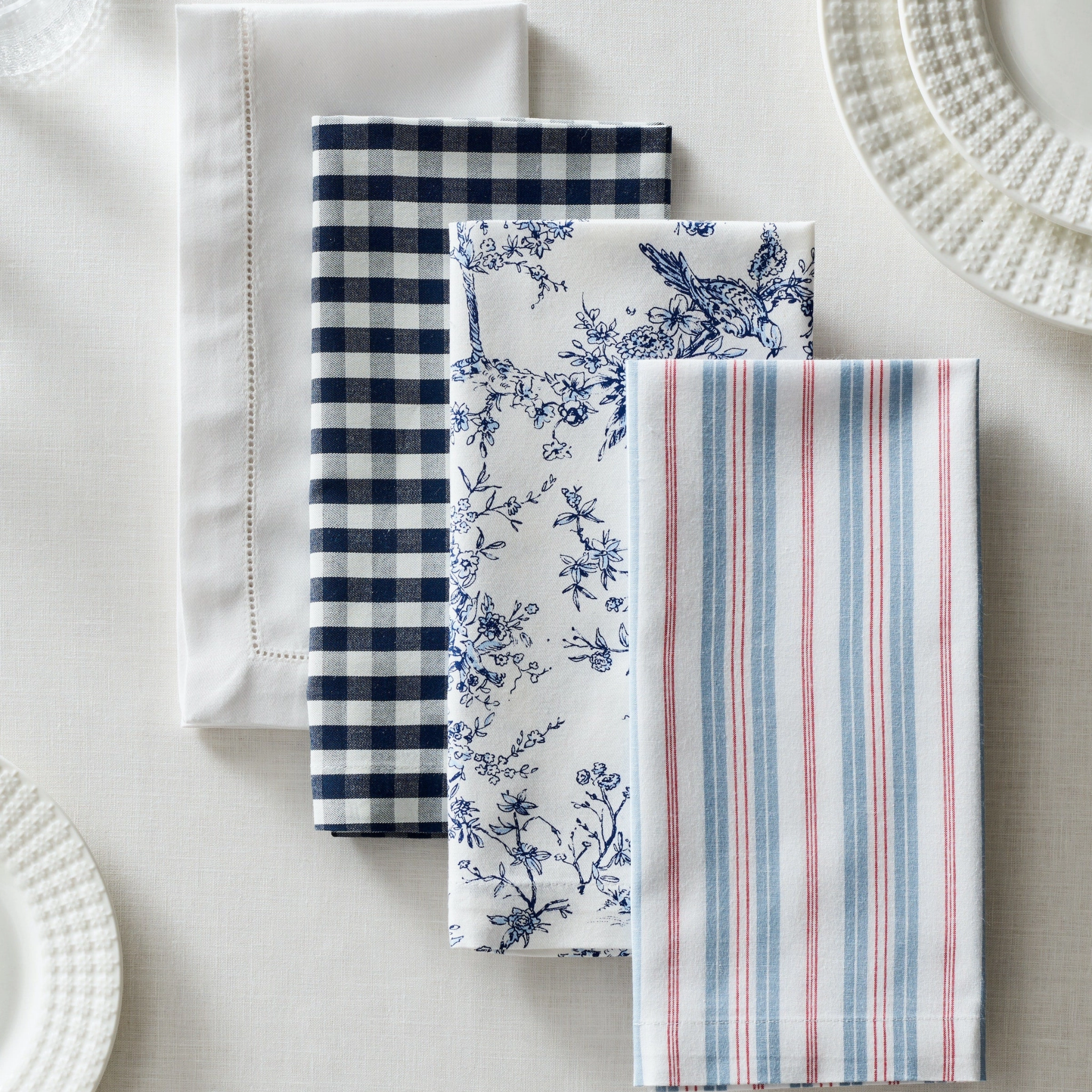Navy Gingham Table Linen