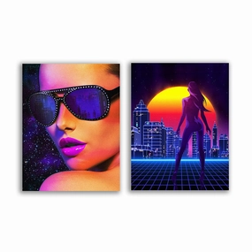 Neon - Duo by David Drake framed mural artwork