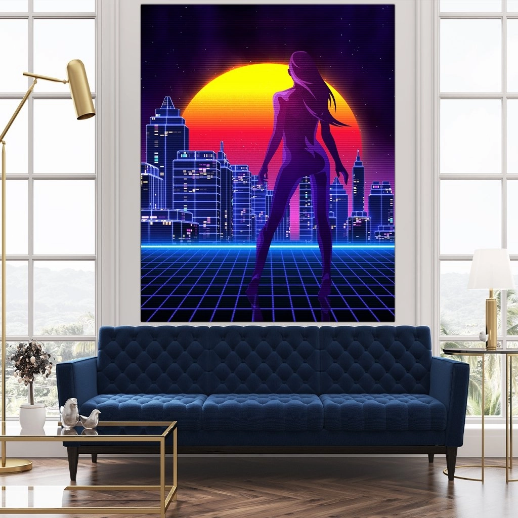 Neon Metropolis Print by David Drake 