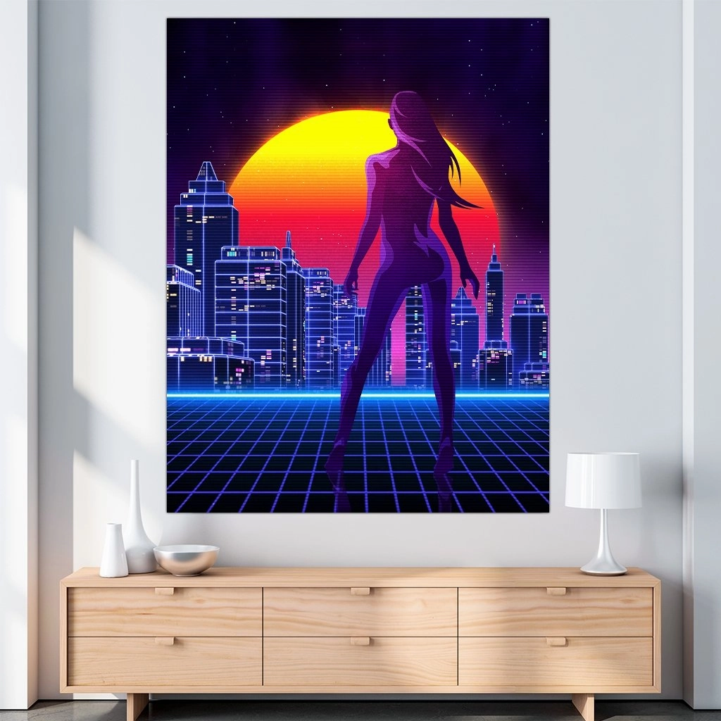 Neon Metropolis Print by David Drake 