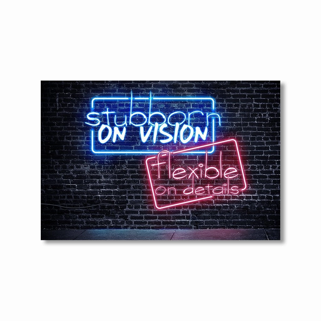 Neon Sign - Stubborn by Himmelmiez framed mural artwork