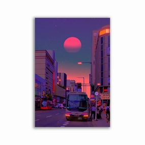 Neon Worlds by Yagedan framed mural artwork