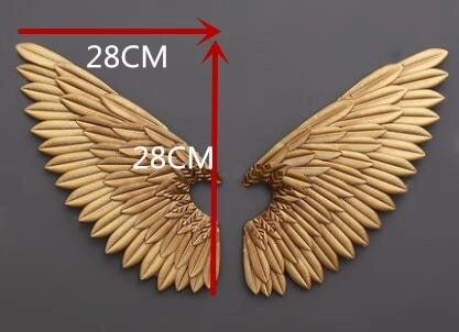 New Arrival Creative  Abstract  Retro Wing Wall Sculpture Decoration Figurine Decorative Metal Statue TV Background Xmas Gift
