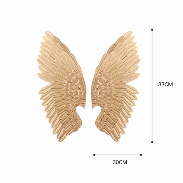 New Arrival Creative  Abstract  Retro Wing Wall Sculpture Decoration Figurine Decorative Metal Statue TV Background Xmas Gift