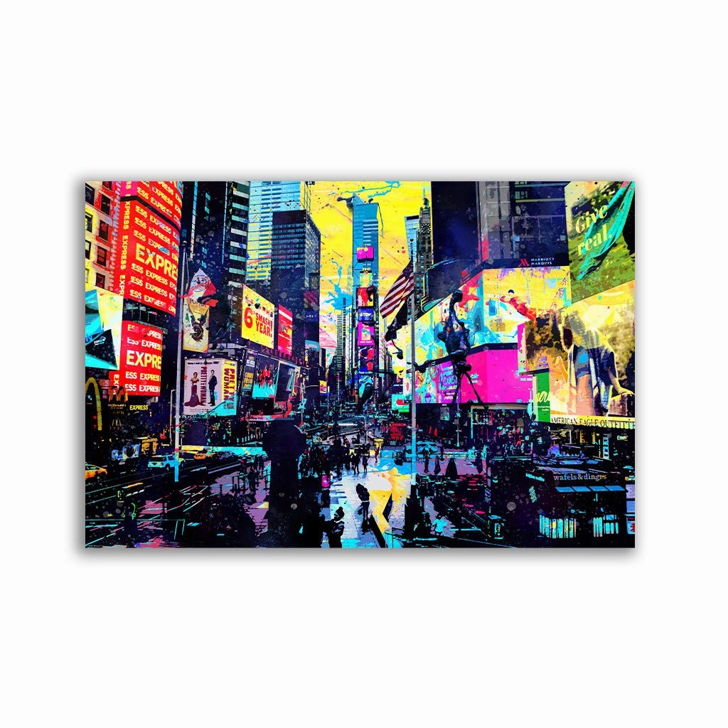 New York - Color Broadway framed mural artwork