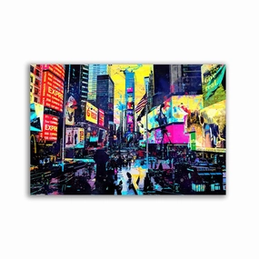 New York - Color Broadway framed mural artwork