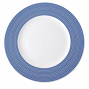 Newport Blue Stripe Rimmed Dinner Plate cute desktop display