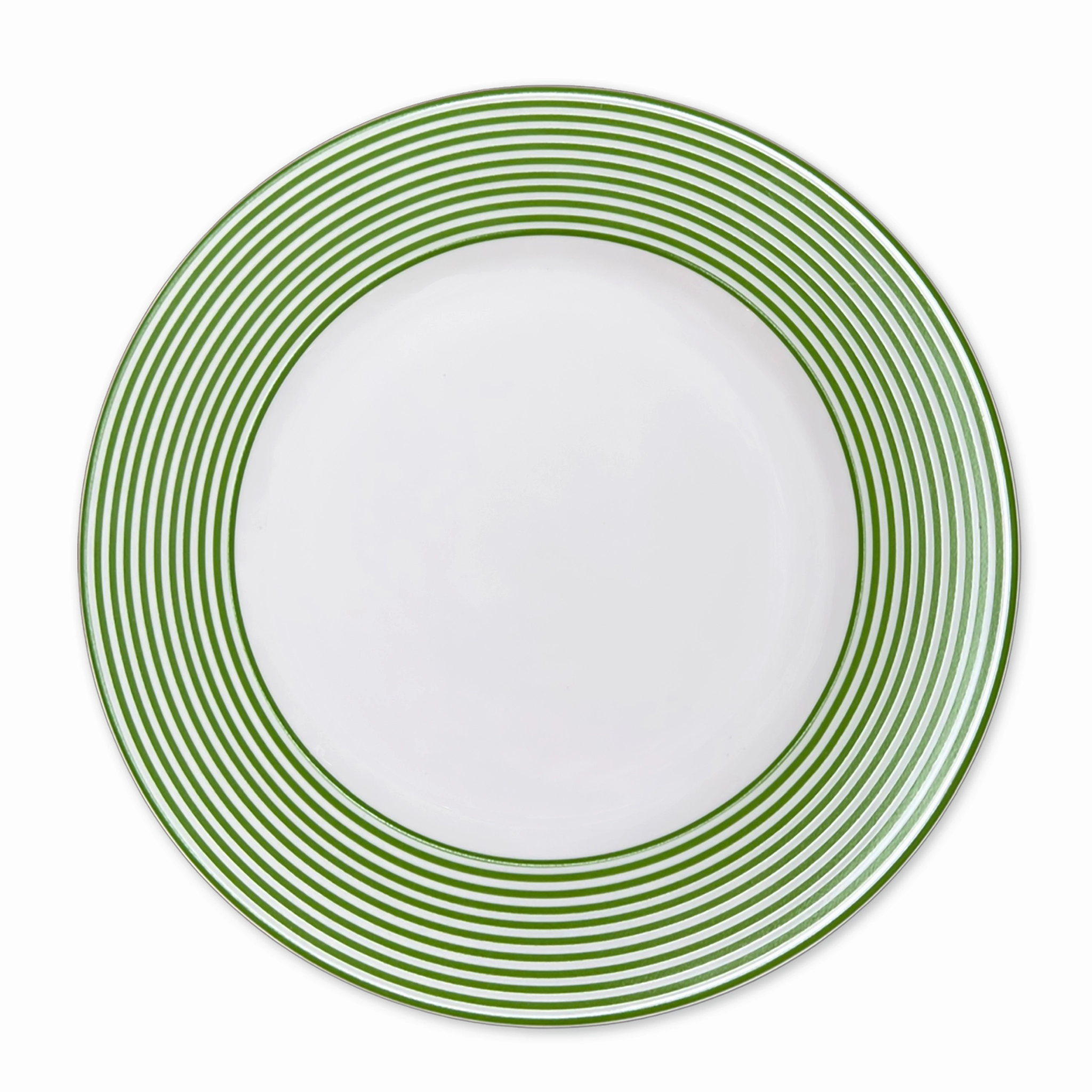 Newport Stripe Verde Rimmed Dinner Plate cute desktop display