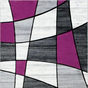 Niksar Gray/Purple 5' X 7' Area Rug neutral everyday carpet