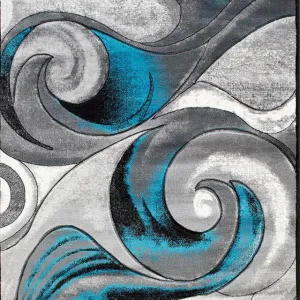 Niksar Turquoise 5' X 7' Area Rug neutral everyday carpet