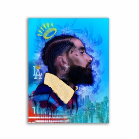 Nipsey by Sean Flores framed mural artwork