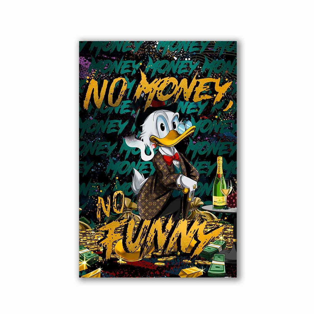 No Money, No Funny by Adrian Vieriu framed mural artwork