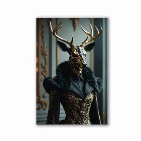 Noble Antlers Woman by Adrian Vieriu framed mural artwork