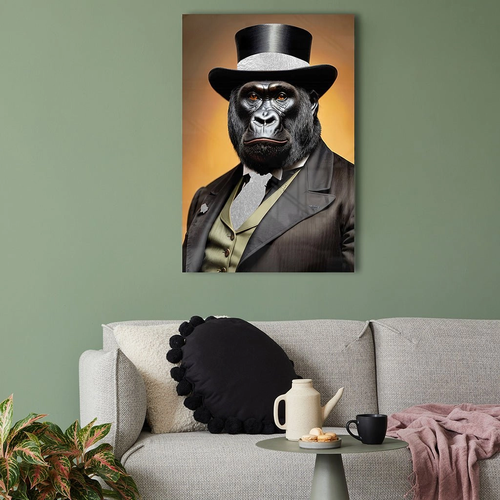 Noble Monkey by Adrian Vieriu Silver on Acrylic