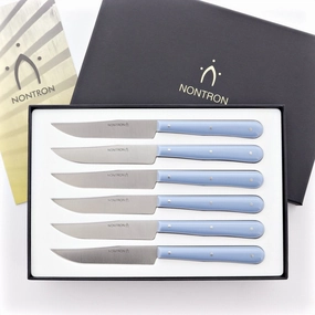 Nontron Steak Knives in Acrylic Sky Blue mini desktop sculpture