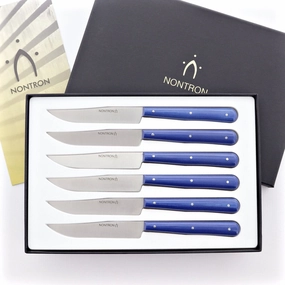 Nontron Steak Knives in Royal Blue Compressed Fabric mini desktop sculpture