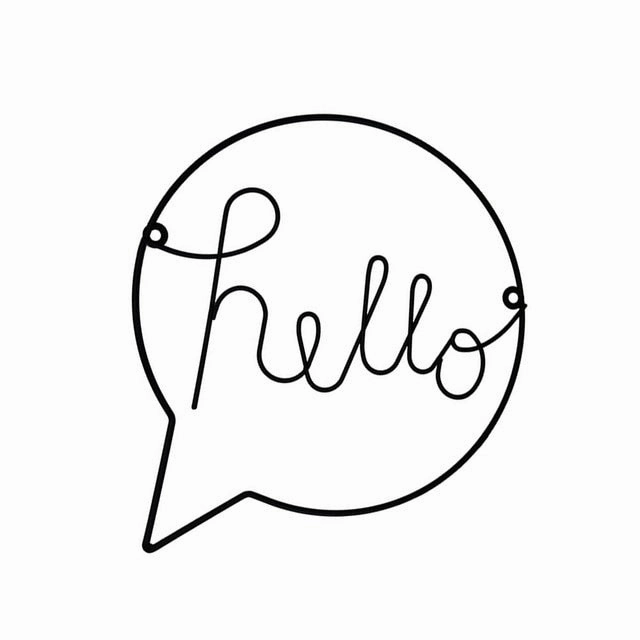 Nordic Style Iron Hello letters wall sticker