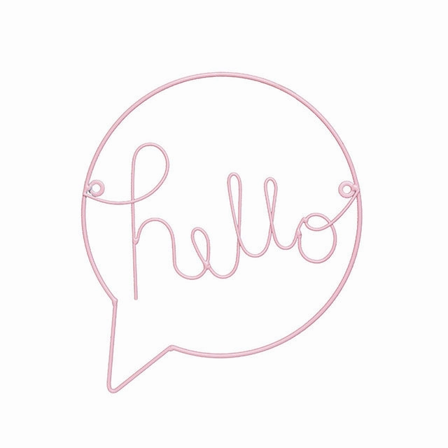 Nordic Style Iron Hello letters wall sticker