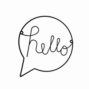 Nordic Style Iron Hello letters wall sticker ceramic table ornament