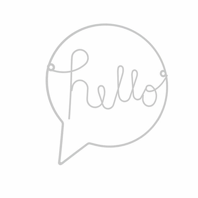 Nordic Style Iron Hello letters wall sticker
