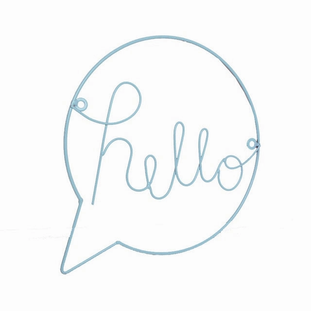 Nordic Style Iron Hello letters wall sticker