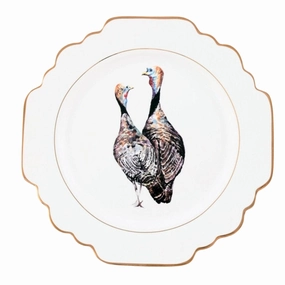 Norwood Narragansett Turkey Pattern Bone China Scallop Bread Plate mini desktop sculpture