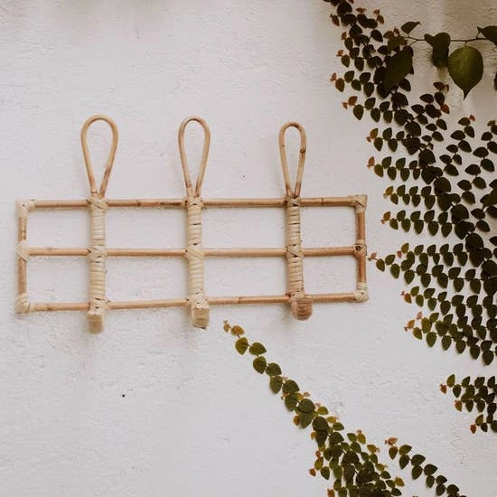 Nusa Rattan Wall Hook minimalist art object  