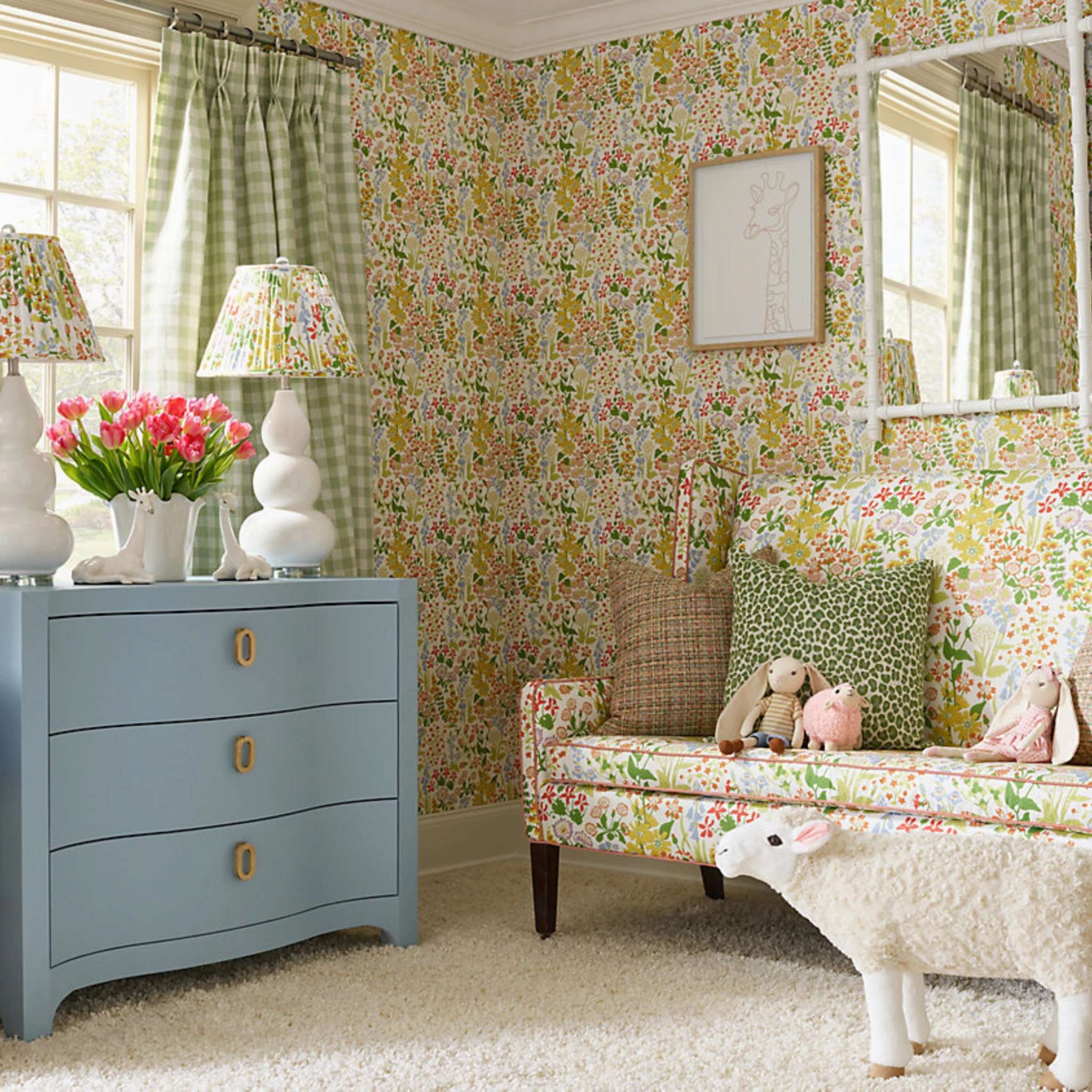 Nymph Floral Wallcovering, Springtime